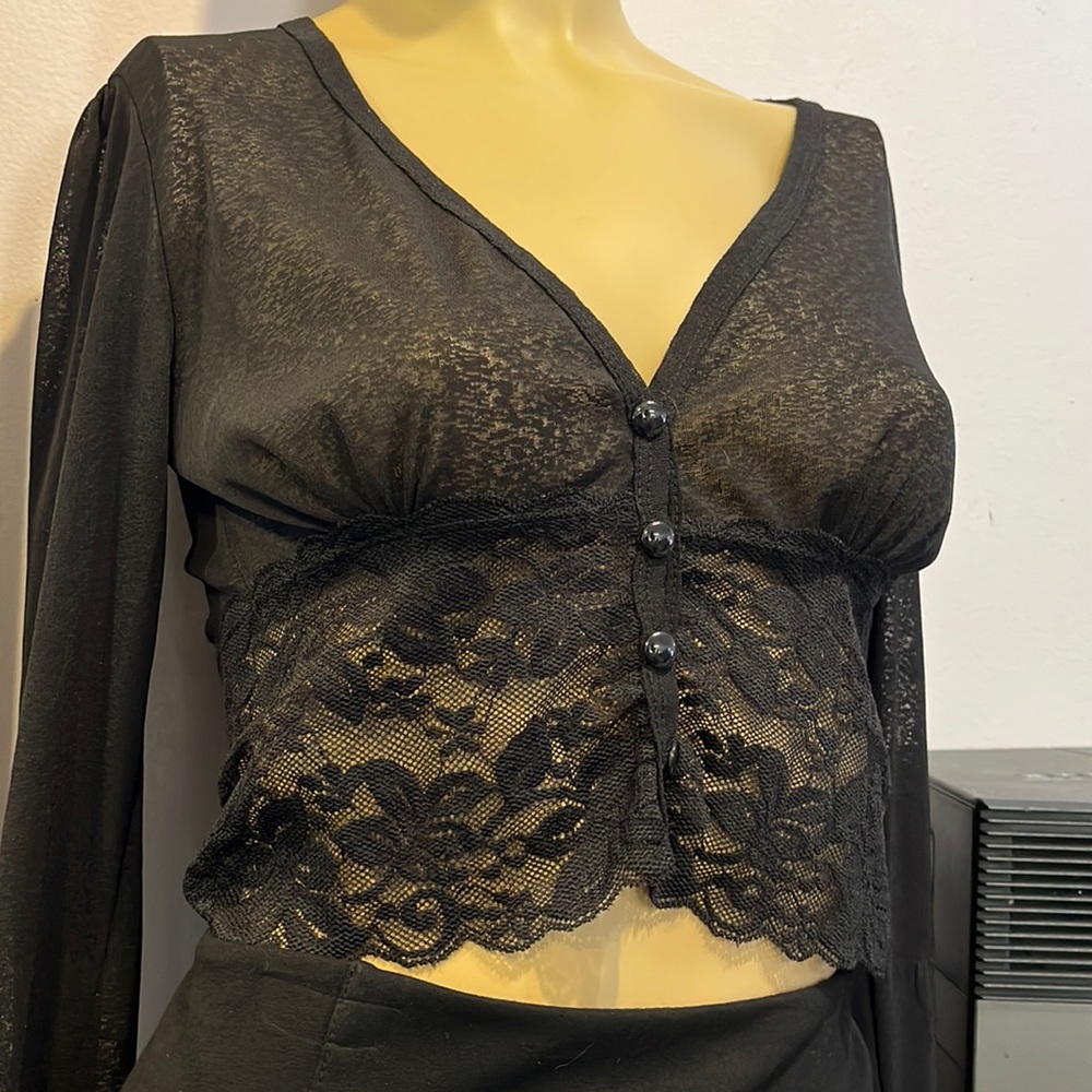 S black sheer top
